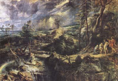 Peter Paul Rubens Stormy Landscape with Philemon und Baucis(mk08) Norge oil painting art